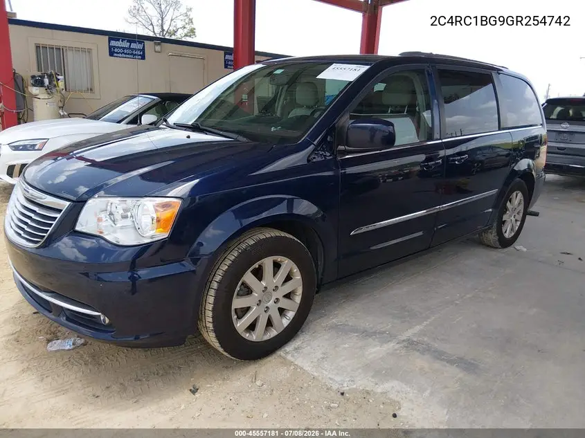 2016 Chrysler Town & Country Touring VIN: 2C4RC1BG9GR254742 Lot: 45557181