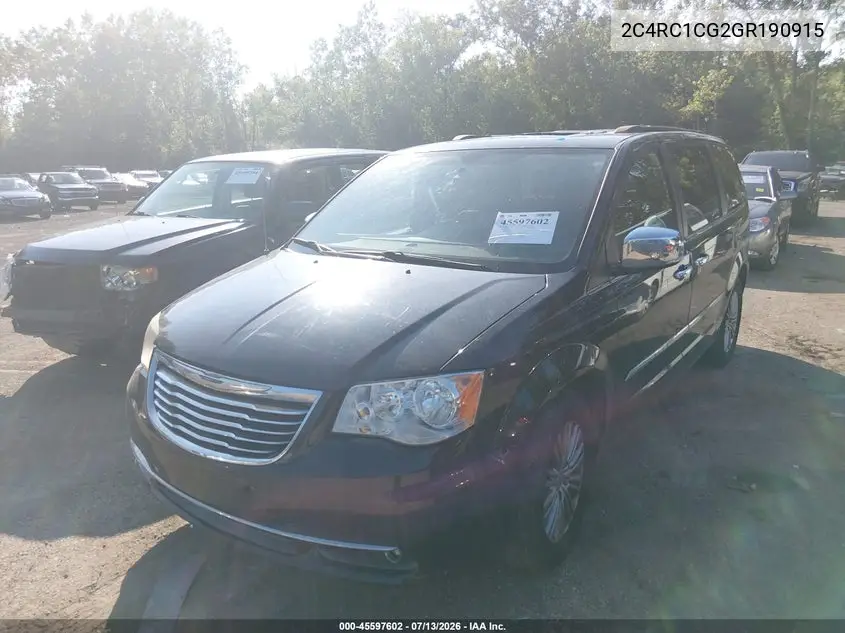 2016 Chrysler Town & Country Touring-L Anniversary Edition VIN: 2C4RC1CG2GR190915 Lot: 45597602