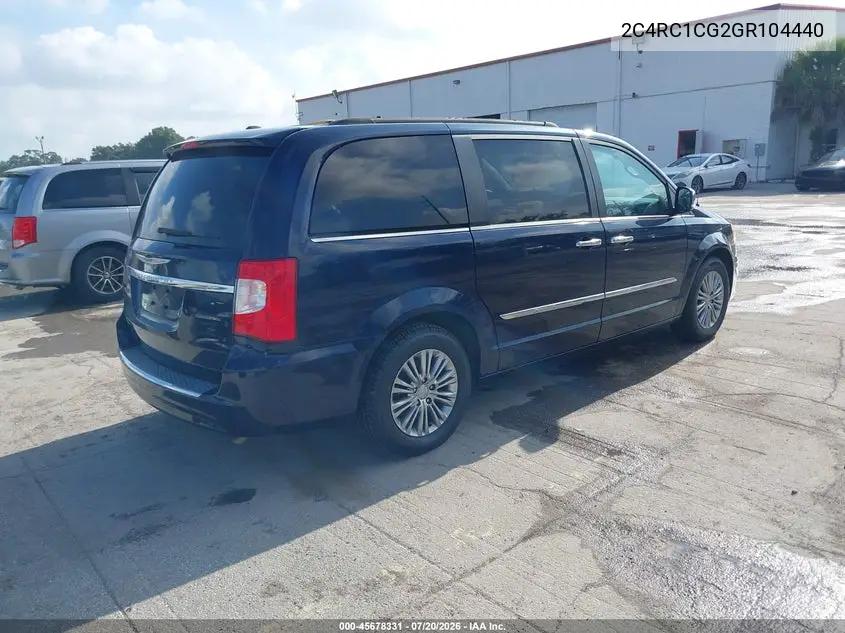 2016 Chrysler Town & Country Touring-L Anniversary Edition VIN: 2C4RC1CG2GR104440 Lot: 45678331
