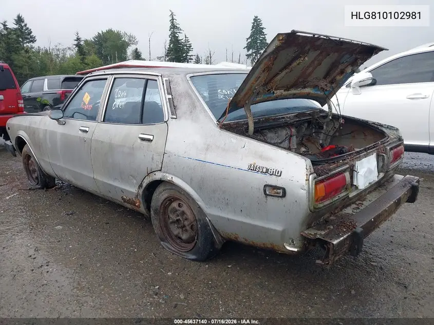 1977 Datsun 810 VIN: HLG810102981 Lot: 45637140