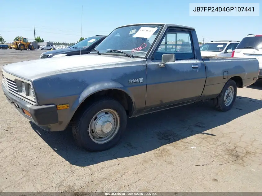 1986 Dodge D50 Custom VIN: JB7FP24D4GP107441 Lot: 45420768