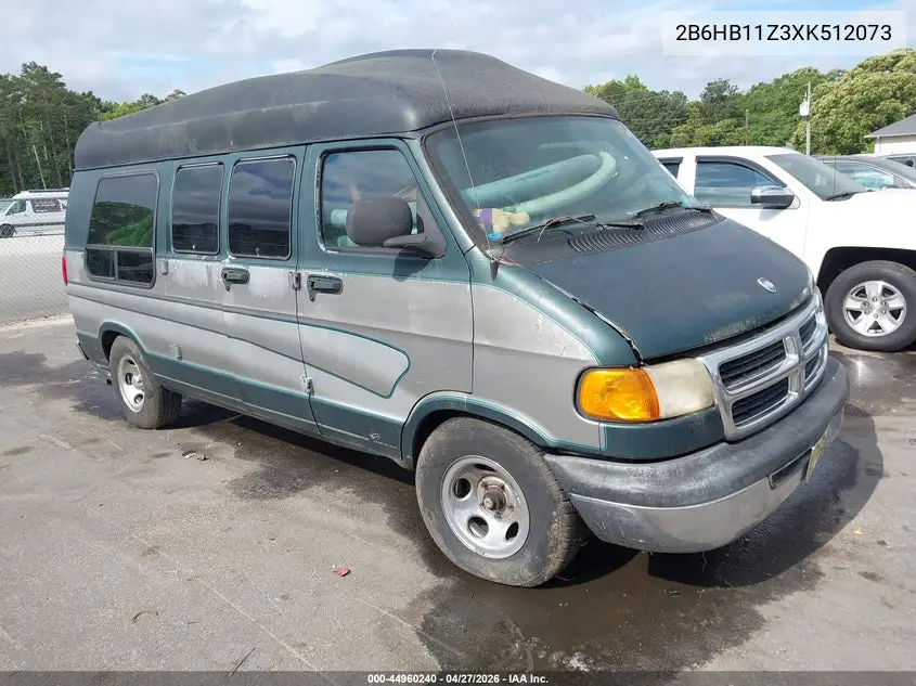 1999 Dodge Ram Van 1500 Commercial/Conversion VIN: 2B6HB11Z3XK512073 Lot: 44960240