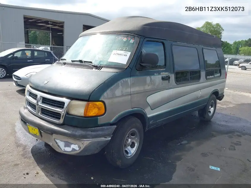 1999 Dodge Ram Van 1500 Commercial/Conversion VIN: 2B6HB11Z3XK512073 Lot: 44960240
