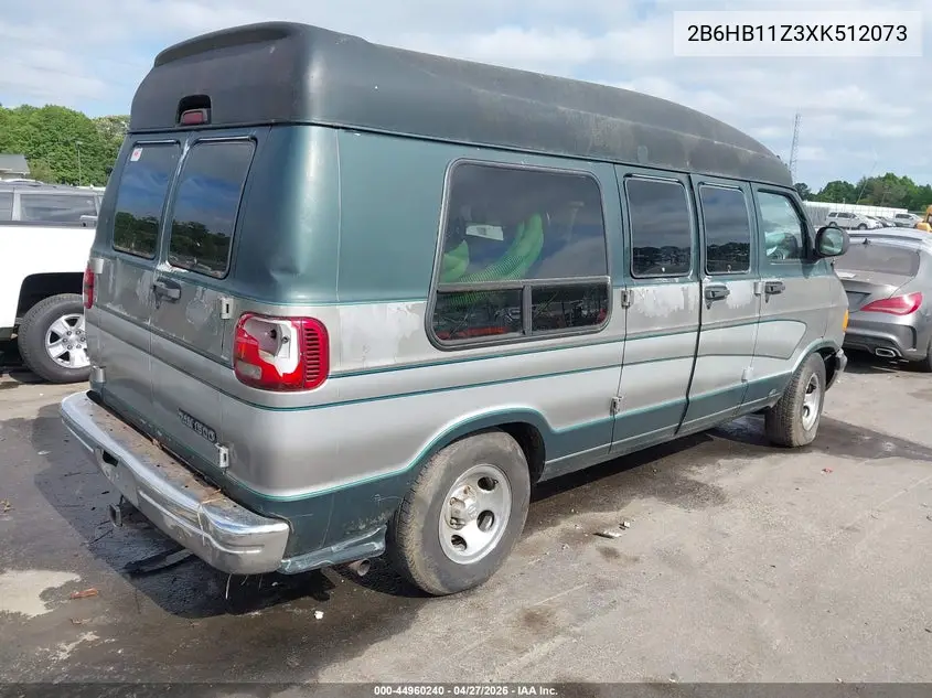 1999 Dodge Ram Van 1500 Commercial/Conversion VIN: 2B6HB11Z3XK512073 Lot: 44960240