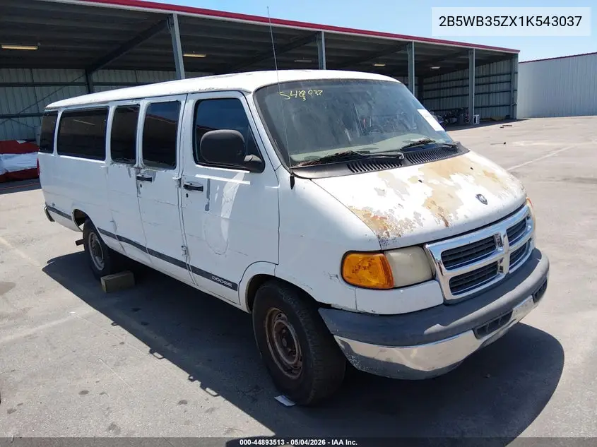 2001 Dodge Ram Wagon 3500 VIN: 2B5WB35ZX1K543037 Lot: 44893513