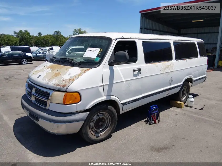 2001 Dodge Ram Wagon 3500 VIN: 2B5WB35ZX1K543037 Lot: 44893513