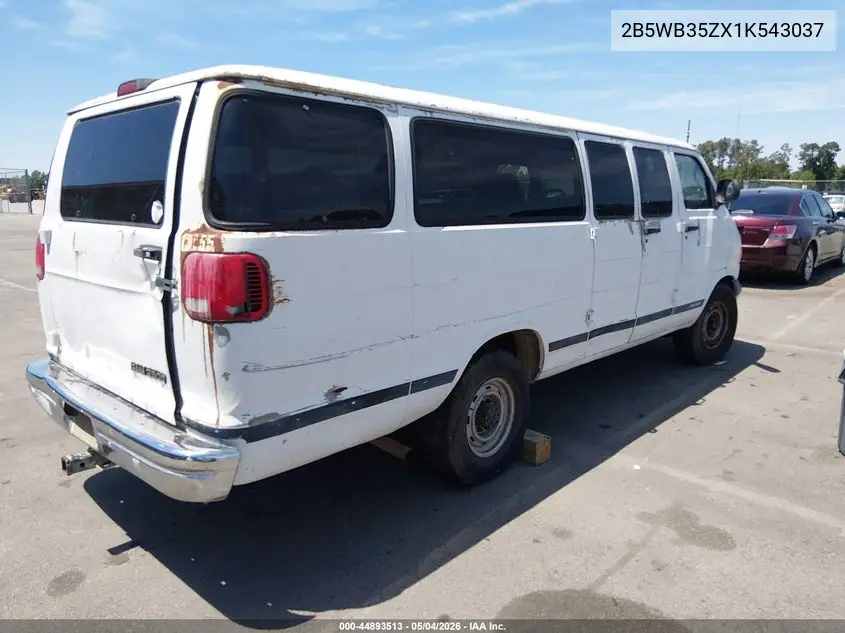2001 Dodge Ram Wagon 3500 VIN: 2B5WB35ZX1K543037 Lot: 44893513