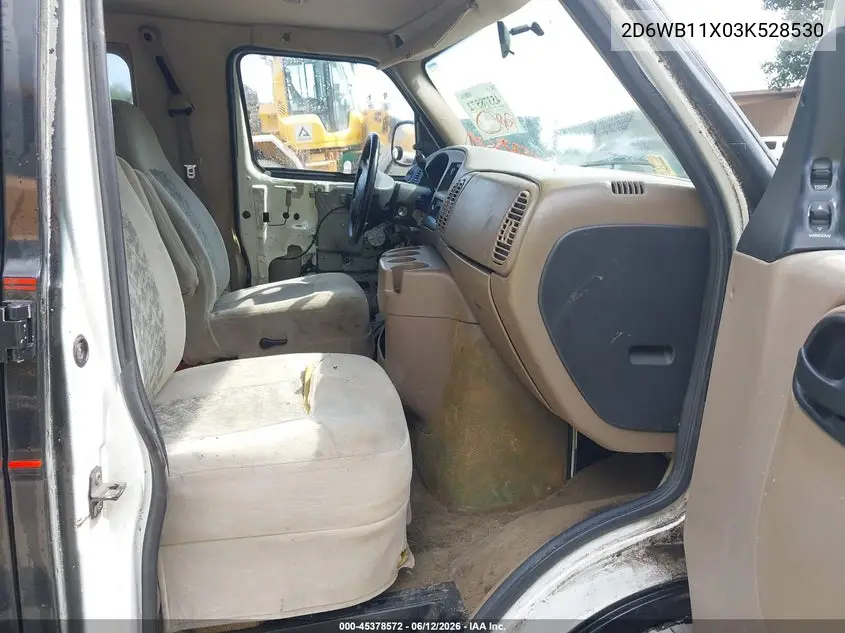 2003 Dodge Ram Van 1500 Conversion VIN: 2D6WB11X03K528530 Lot: 45378572