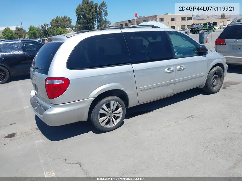 2007 Dodge Grand Caravan Sxt VIN: 2D4GP44L07R119921 Lot: 45601473