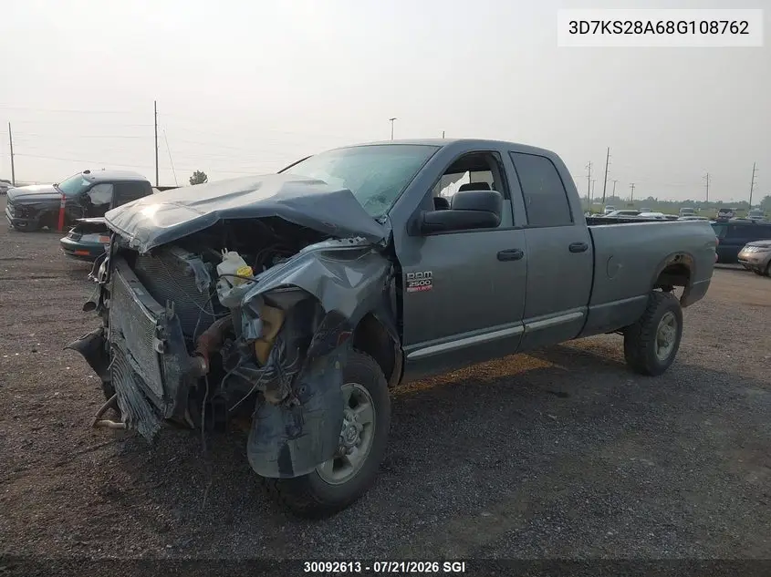 2008 Dodge Ram 2500 St/Slt VIN: 3D7KS28A68G108762 Lot: 30092613