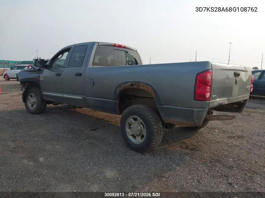 2008 Dodge Ram 2500 St/Slt VIN: 3D7KS28A68G108762 Lot: 30092613