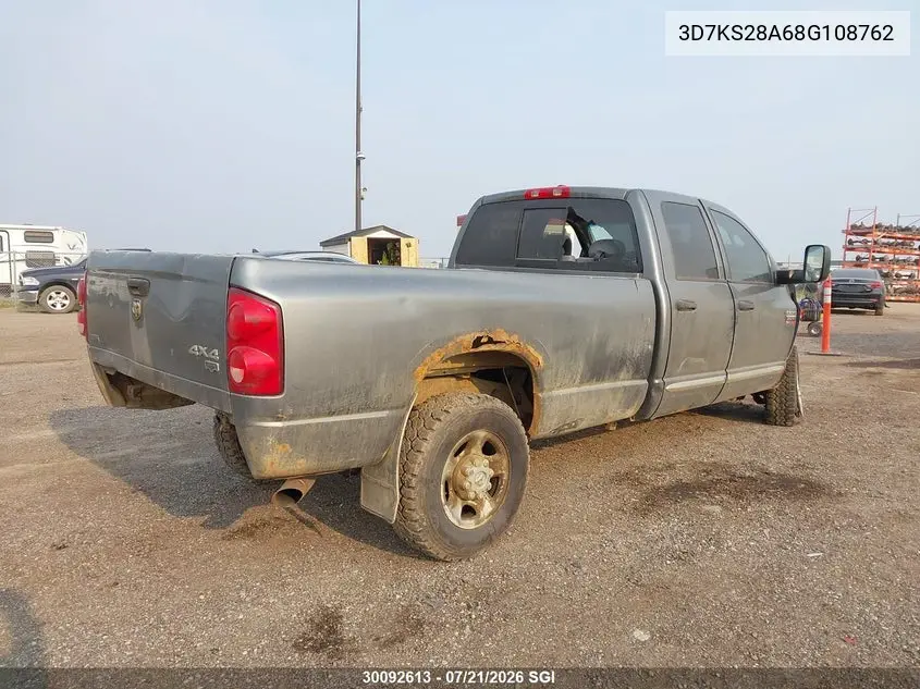 2008 Dodge Ram 2500 St/Slt VIN: 3D7KS28A68G108762 Lot: 30092613