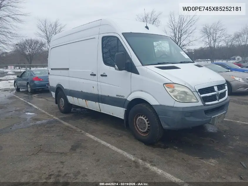 2008 Dodge Sprinter Van 2500 VIN: WD0PE745X85252181 Lot: 44425214