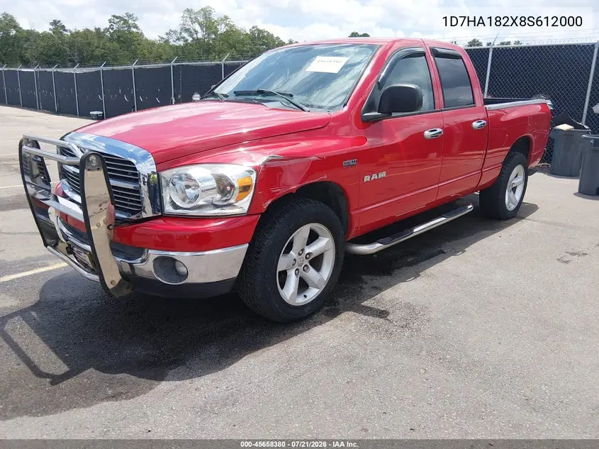 2008 Dodge Ram 1500 Slt VIN: 1D7HA182X8S612000 Lot: 45658380