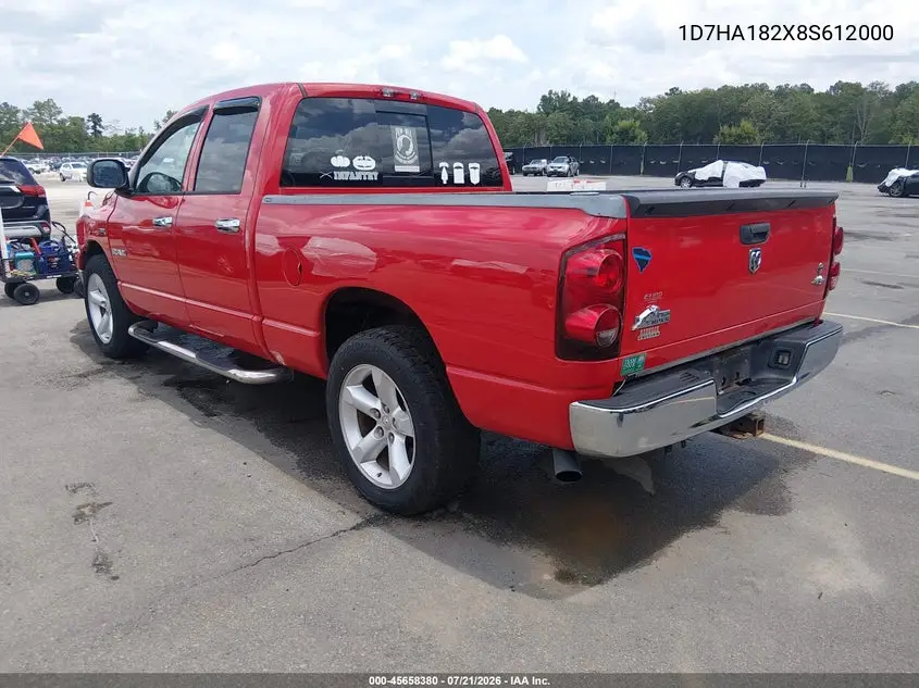 2008 Dodge Ram 1500 Slt VIN: 1D7HA182X8S612000 Lot: 45658380