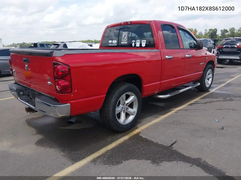 2008 Dodge Ram 1500 Slt VIN: 1D7HA182X8S612000 Lot: 45658380