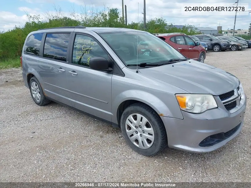 2014 Dodge Grand Caravan Se VIN: 2C4RDGBG4ER127278 Lot: 20266946