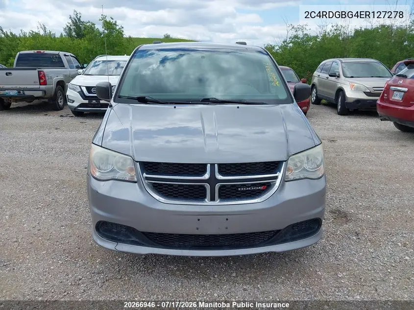 2014 Dodge Grand Caravan Se VIN: 2C4RDGBG4ER127278 Lot: 20266946