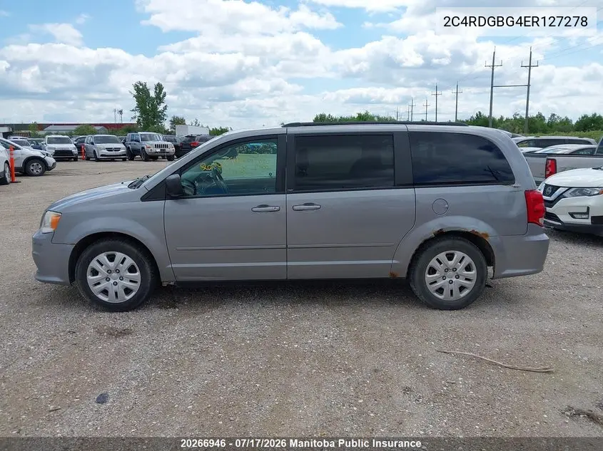 2014 Dodge Grand Caravan Se VIN: 2C4RDGBG4ER127278 Lot: 20266946