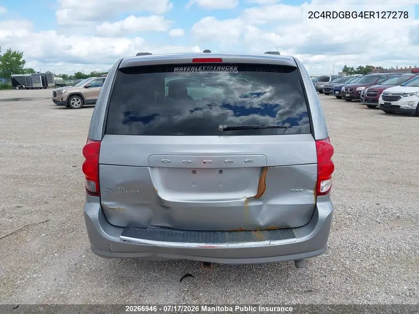 2014 Dodge Grand Caravan Se VIN: 2C4RDGBG4ER127278 Lot: 20266946