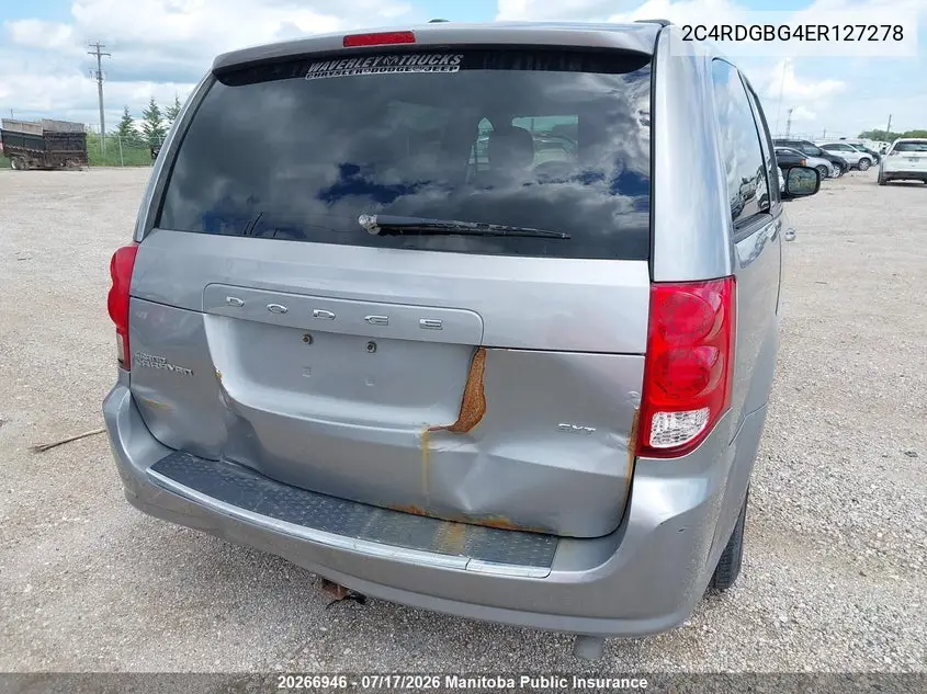 2014 Dodge Grand Caravan Se VIN: 2C4RDGBG4ER127278 Lot: 20266946