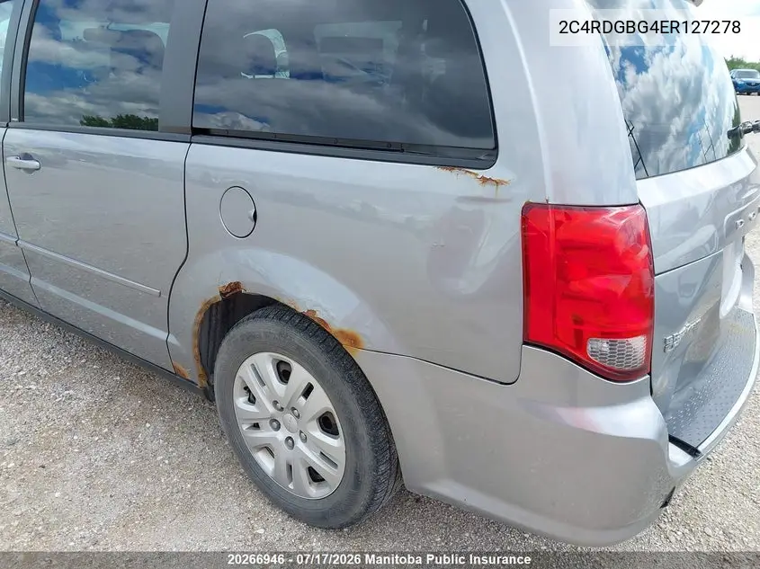 2014 Dodge Grand Caravan Se VIN: 2C4RDGBG4ER127278 Lot: 20266946