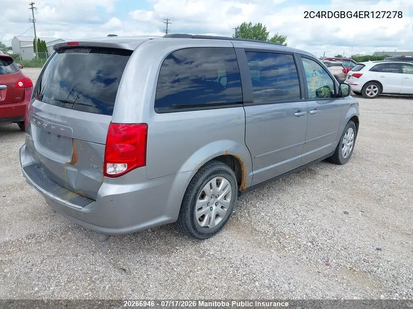 2014 Dodge Grand Caravan Se VIN: 2C4RDGBG4ER127278 Lot: 20266946