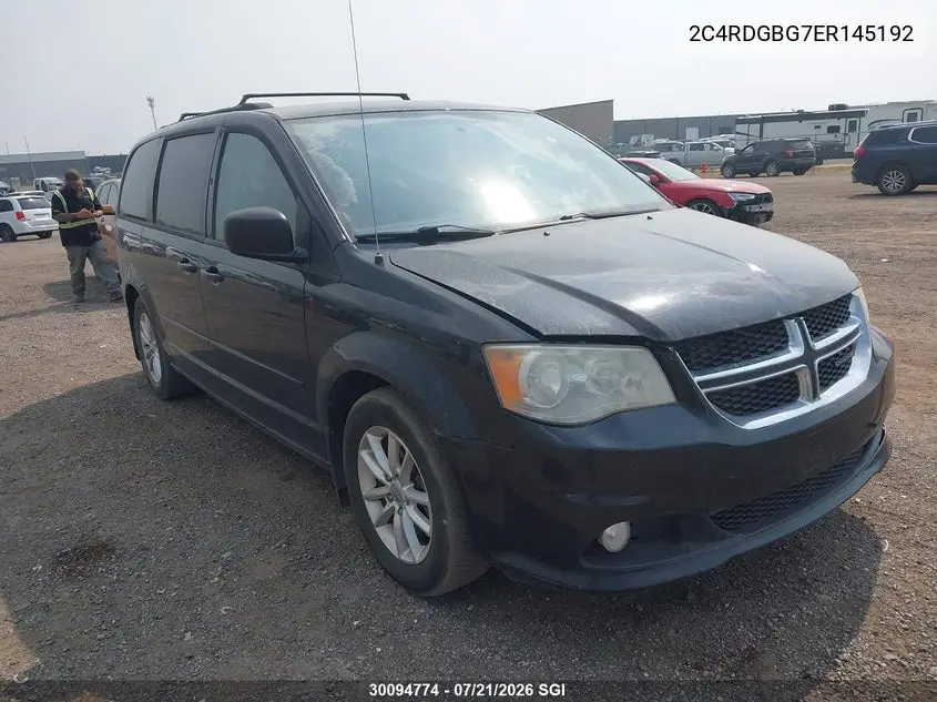 2014 Dodge Grand Caravan Se VIN: 2C4RDGBG7ER145192 Lot: 30094774