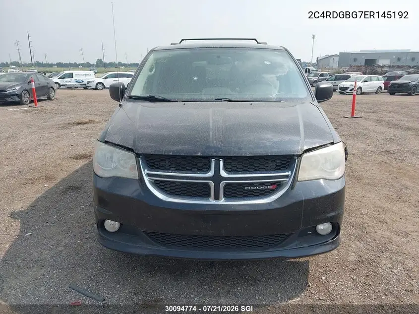 2014 Dodge Grand Caravan Se VIN: 2C4RDGBG7ER145192 Lot: 30094774