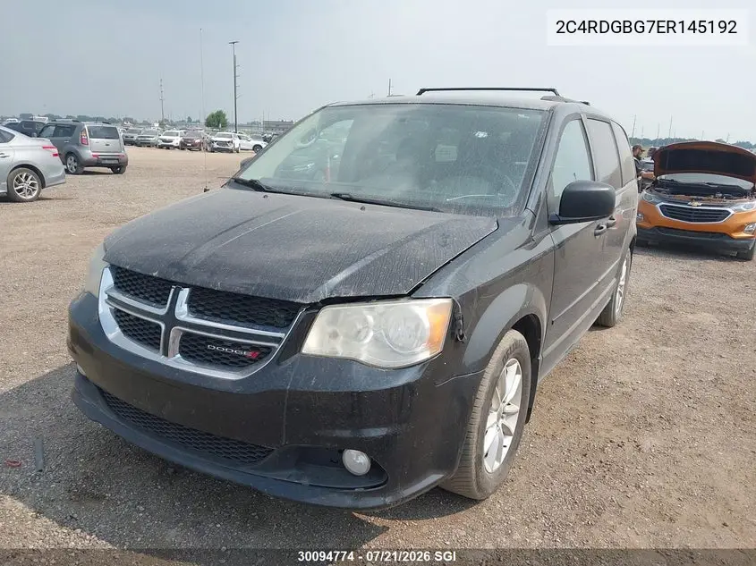 2014 Dodge Grand Caravan Se VIN: 2C4RDGBG7ER145192 Lot: 30094774