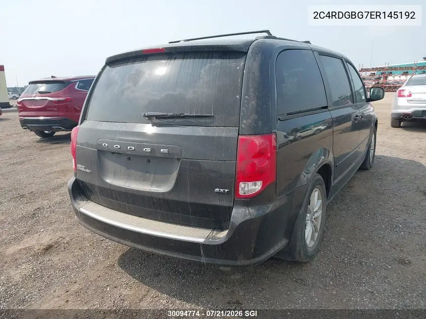 2014 Dodge Grand Caravan Se VIN: 2C4RDGBG7ER145192 Lot: 30094774