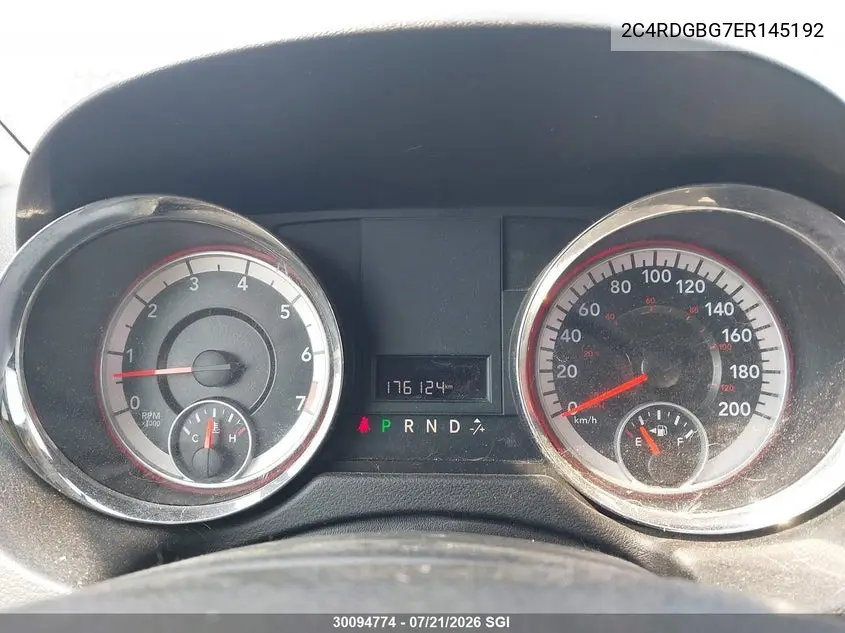 2014 Dodge Grand Caravan Se VIN: 2C4RDGBG7ER145192 Lot: 30094774