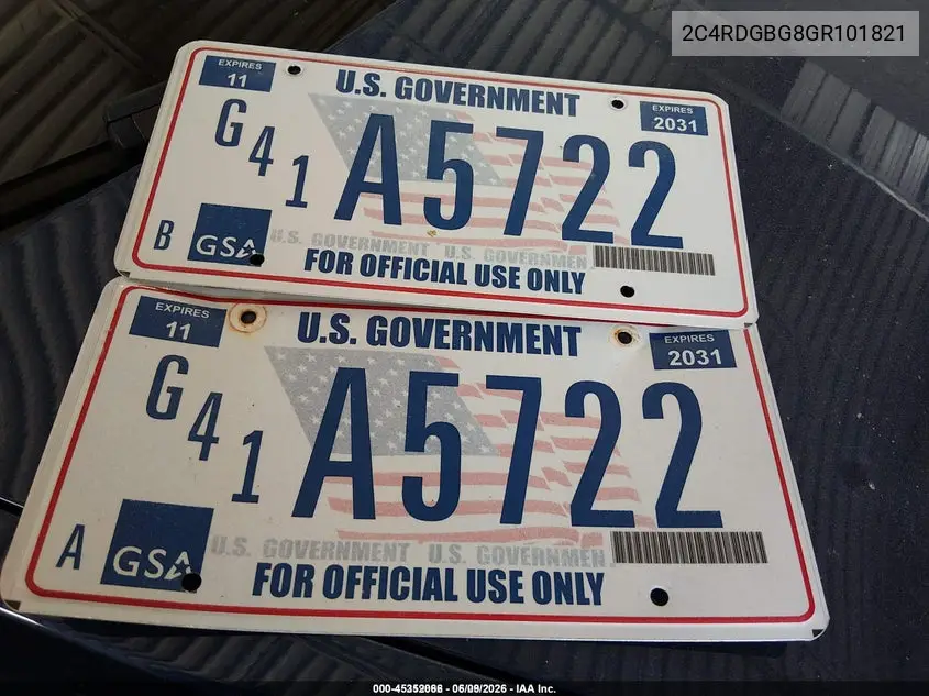 2016 Dodge Grand Caravan Se VIN: 2C4RDGBG8GR101821 Lot: 45352066