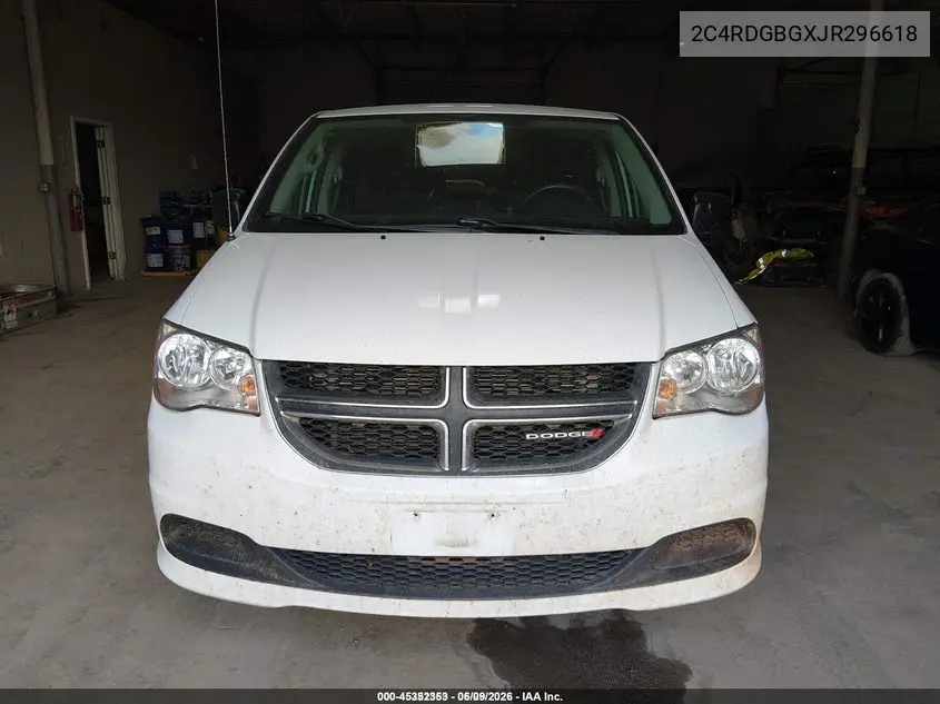 2018 Dodge Grand Caravan Se VIN: 2C4RDGBGXJR296618 Lot: 45352353
