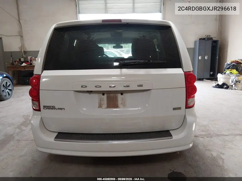 2018 Dodge Grand Caravan Se VIN: 2C4RDGBGXJR296618 Lot: 45352353