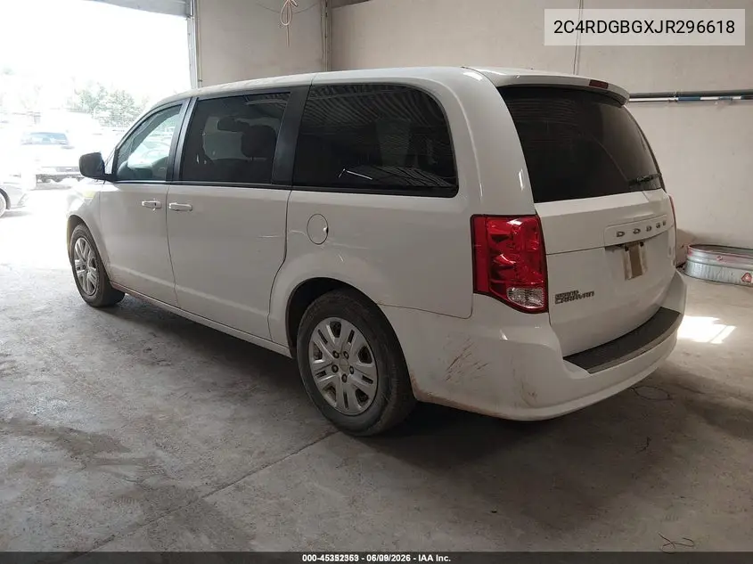 2018 Dodge Grand Caravan Se VIN: 2C4RDGBGXJR296618 Lot: 45352353