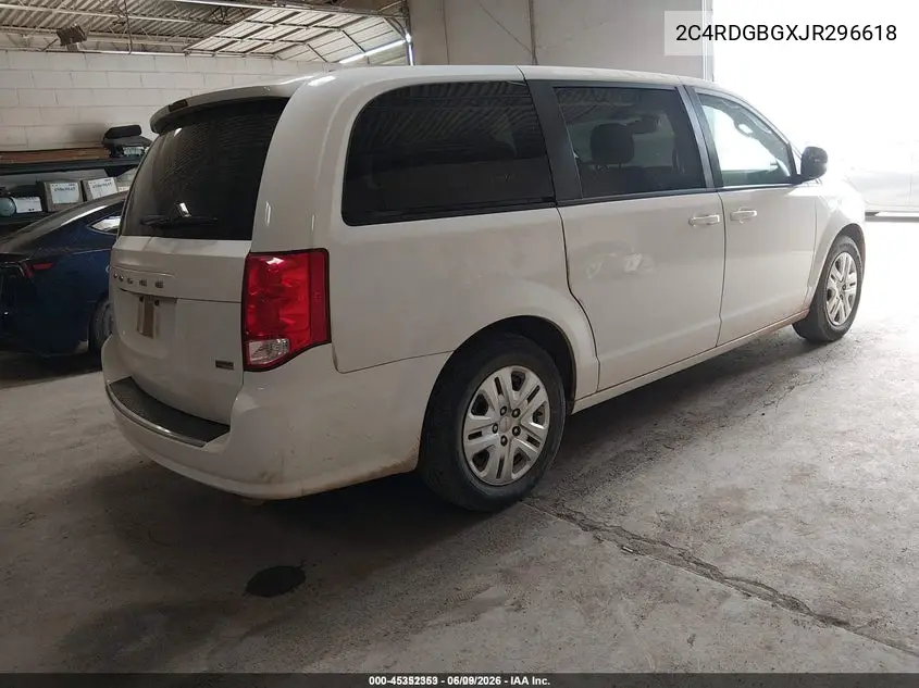 2018 Dodge Grand Caravan Se VIN: 2C4RDGBGXJR296618 Lot: 45352353
