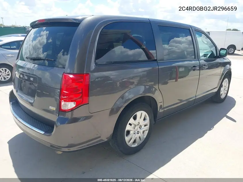 2018 Dodge Grand Caravan Se VIN: 2C4RDGBG2JR296659 Lot: 45381625