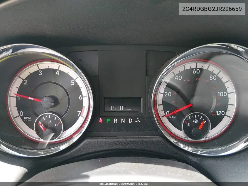 2018 Dodge Grand Caravan Se VIN: 2C4RDGBG2JR296659 Lot: 45381625