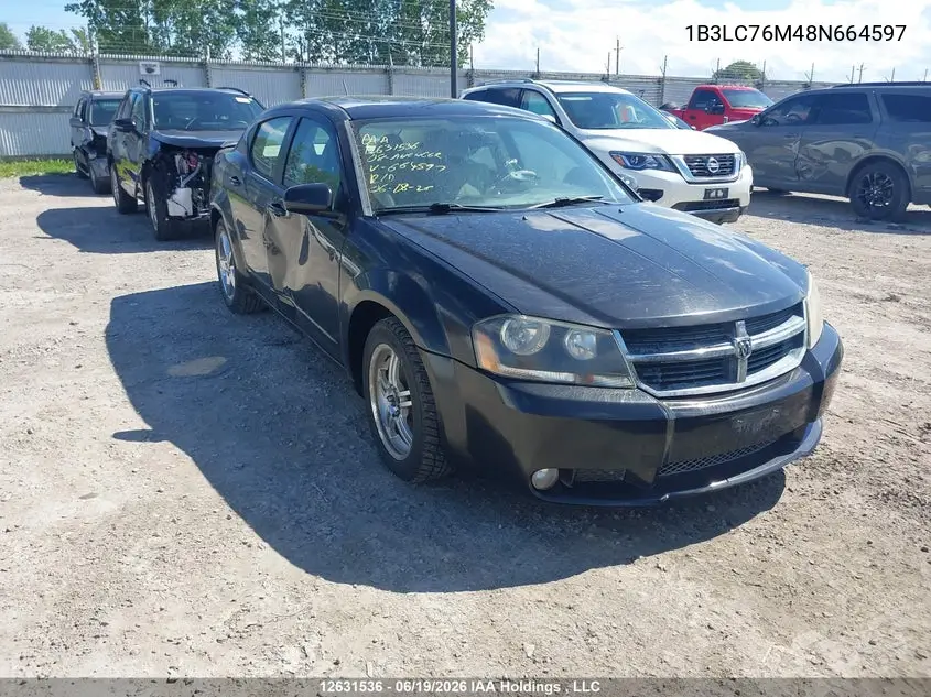 2008 Dodge Avenger R/T VIN: 1B3LC76M48N664597 Lot: 12631536