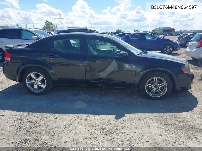 2008 Dodge Avenger R/T VIN: 1B3LC76M48N664597 Lot: 12631536