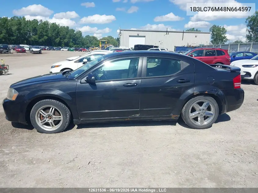 2008 Dodge Avenger R/T VIN: 1B3LC76M48N664597 Lot: 12631536