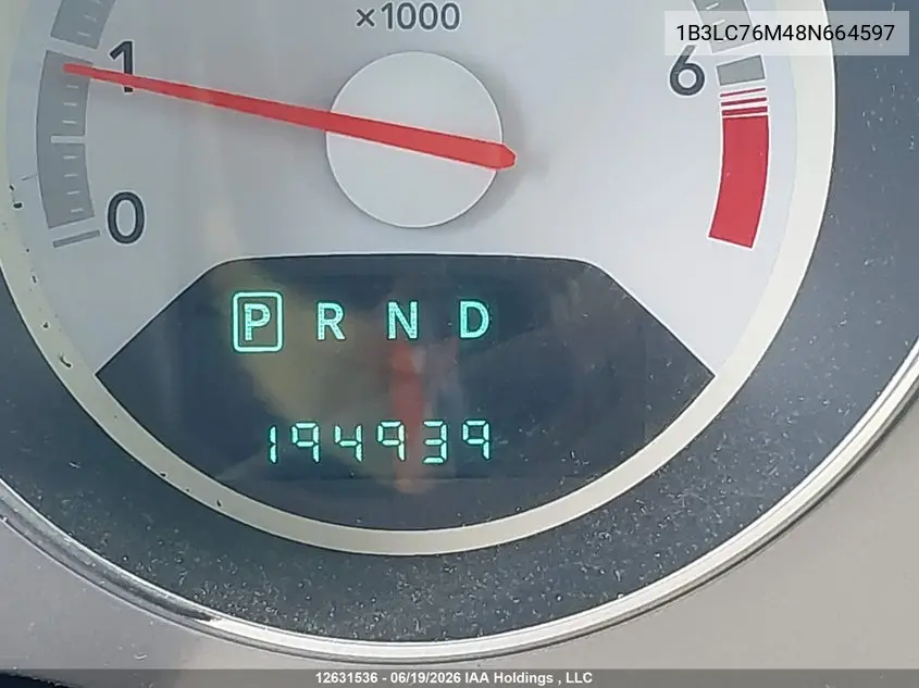 2008 Dodge Avenger R/T VIN: 1B3LC76M48N664597 Lot: 12631536
