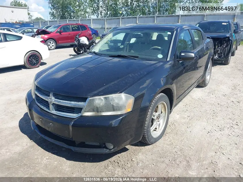 2008 Dodge Avenger R/T VIN: 1B3LC76M48N664597 Lot: 12631536