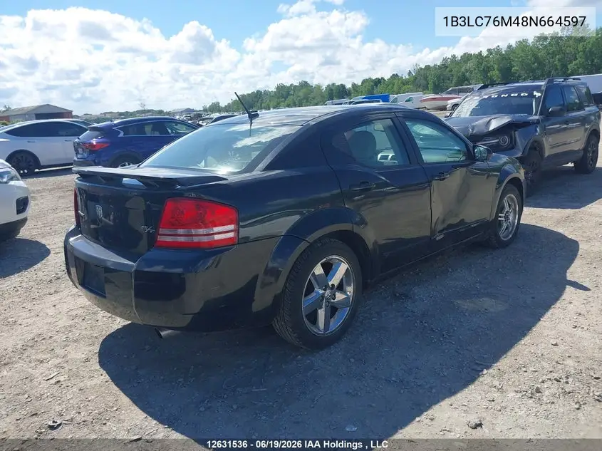 2008 Dodge Avenger R/T VIN: 1B3LC76M48N664597 Lot: 12631536