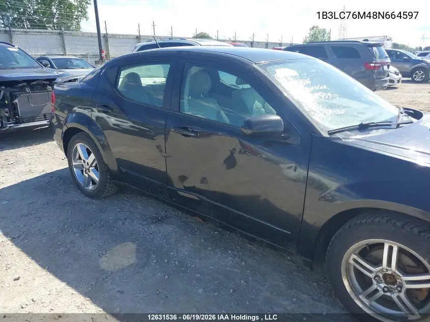 2008 Dodge Avenger R/T VIN: 1B3LC76M48N664597 Lot: 12631536