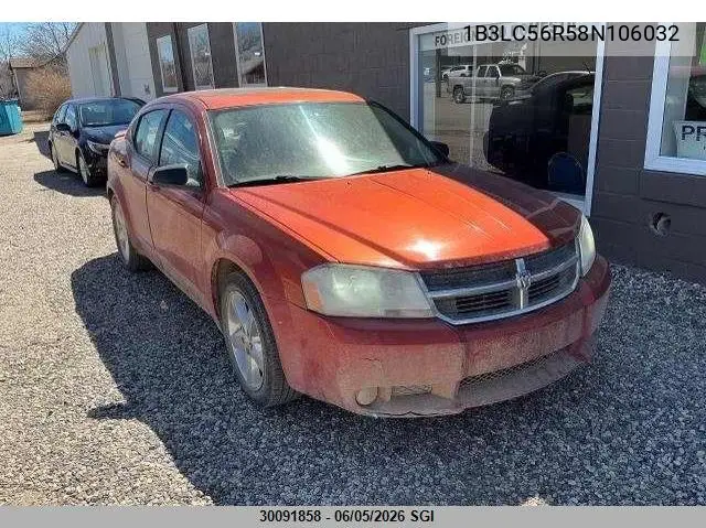 2008 Dodge Avenger Sxt VIN: 1B3LC56R58N106032 Lot: 30091858
