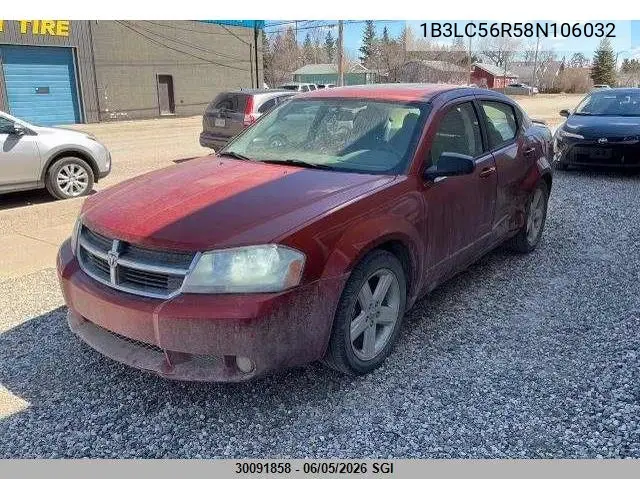 2008 Dodge Avenger Sxt VIN: 1B3LC56R58N106032 Lot: 30091858