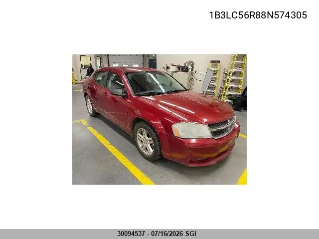 2008 Dodge Avenger Sxt VIN: 1B3LC56R88N574305 Lot: 30094537