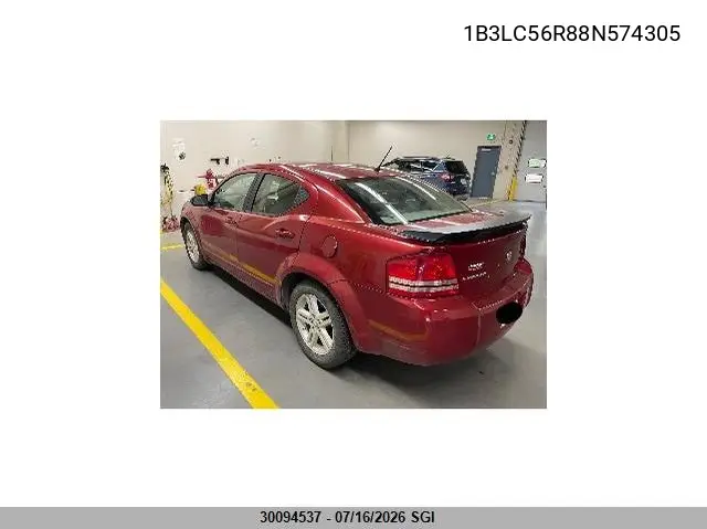 2008 Dodge Avenger Sxt VIN: 1B3LC56R88N574305 Lot: 30094537
